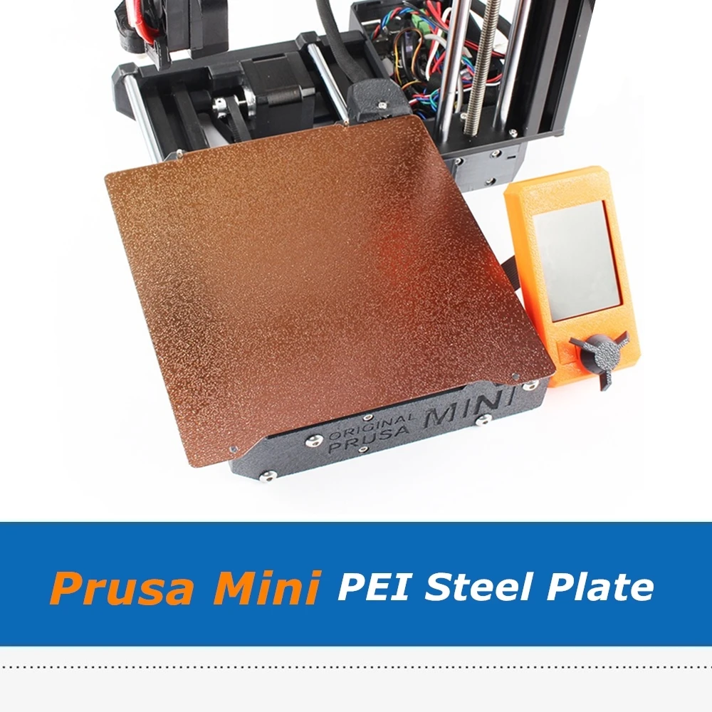 1pc prusa mini double sided textured pei spring steel plate powder coated pei build sheet for 3d printer parts free global shipping