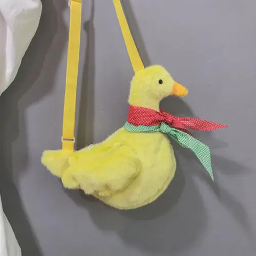 

3 Colors Kids Cartoon Sweet Duck Plush Crossbody Bag Shoulderbag Cute Messenger Handbag Children's day gift