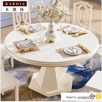 KAROIS DY8603American Solid Wood Round Dining Table And Chair Combination Kitchen Furniture Table European Restaurant Furniture