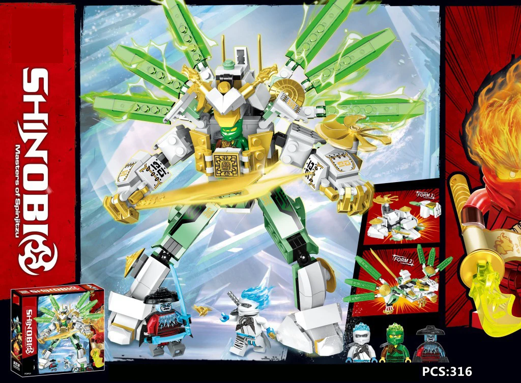 316 шт. игрушки для детей строительные блоки ниндзя Ллойда титана совместимые с