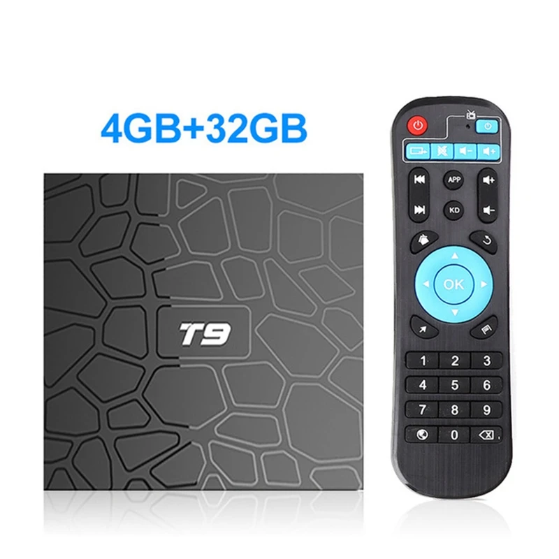T9 Android 8 1 Tv Box 4 Гб Ddr3 Ram 32 ГБ Rom Rk3328 Bluetooth Quad Core Cortex A53 64 бита Поддержка 2 ГГц Wi Fi 4K 3D со