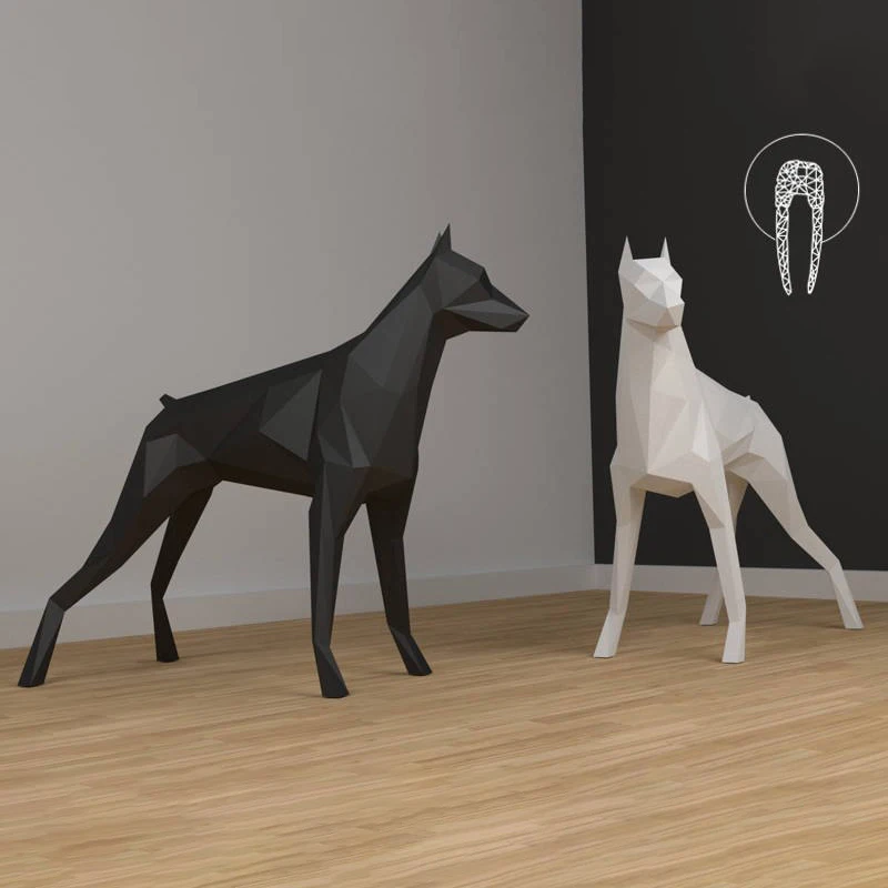 3D solid Great Dane Dog Animal Card Paper Wall Art Sculpture Model Home Decor Room DIY Hand Made Party Gift | Игрушки и хобби