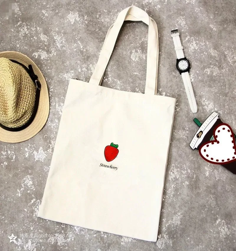 Новинка 2020 милая мультяшная парусиновая сумка с фруктами женская на плечо