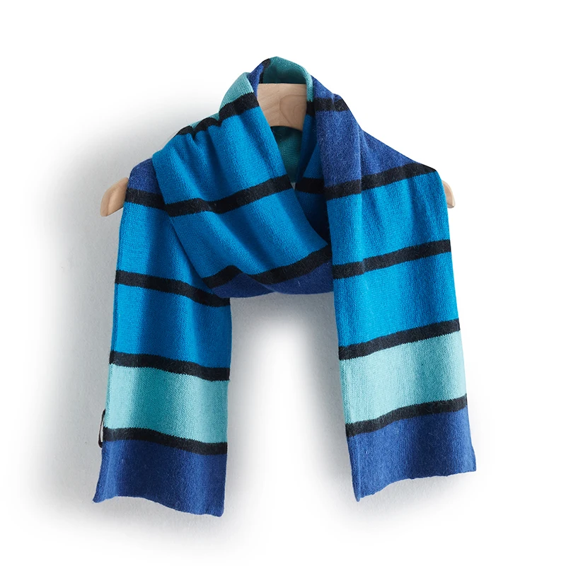

Women's autumn scarf Simple striped scarf knit long neck for men and women versatile fashion warm shawl 20 winter new style
