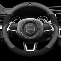 genuine leather car steering wheel cover 15 inch38cm for jeep wrangler compass grand cherokee renegade patriot 2019 2020