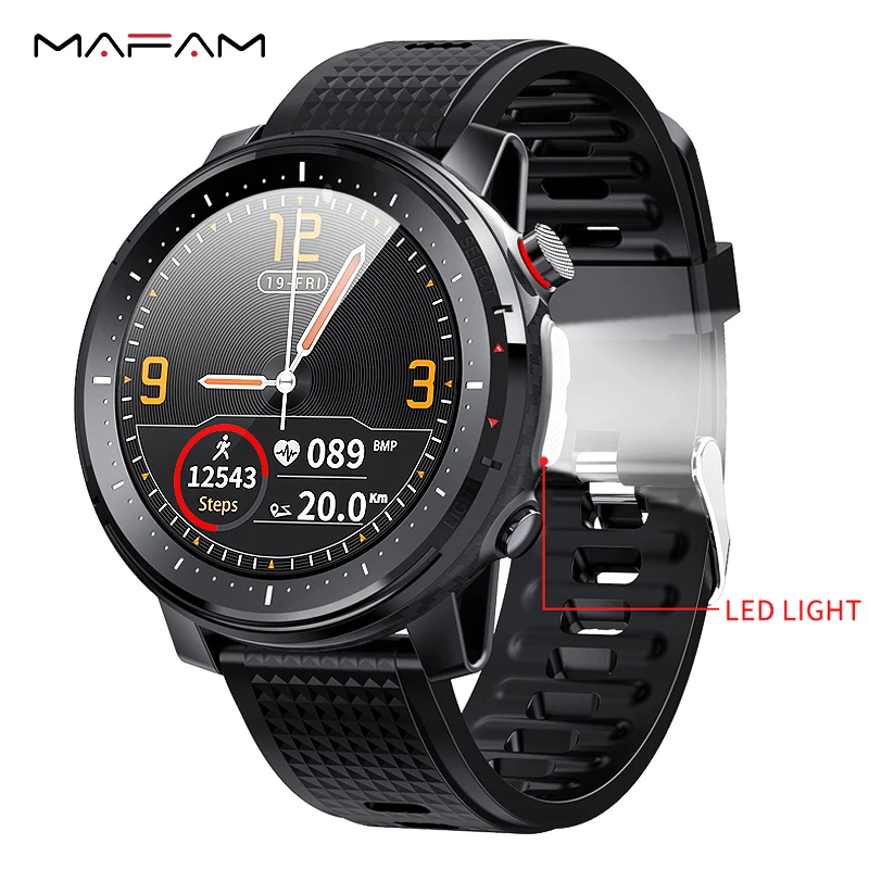 Умные часы MAFAM L15 1 3 дюйма круглый дисплей Retina Bluetooth со светодиодным фонариком для