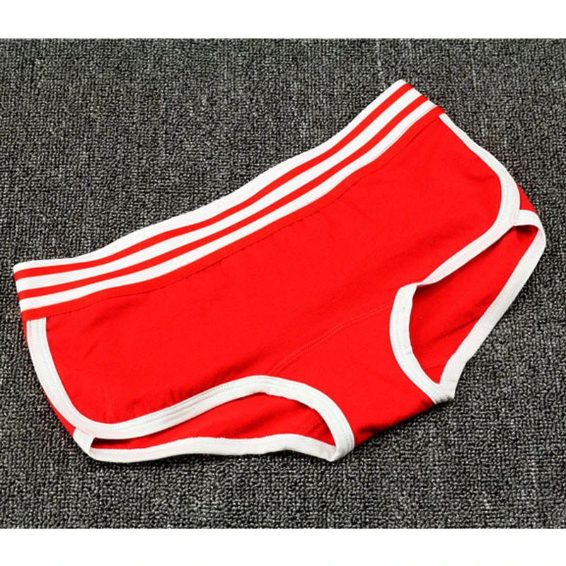 

HaleyChan 100% Cotton Striped Boxer Briefs 3 Pack for Tomboy Trans Lesbian Transgender Ftm Underwear Women Low-Rise Panties