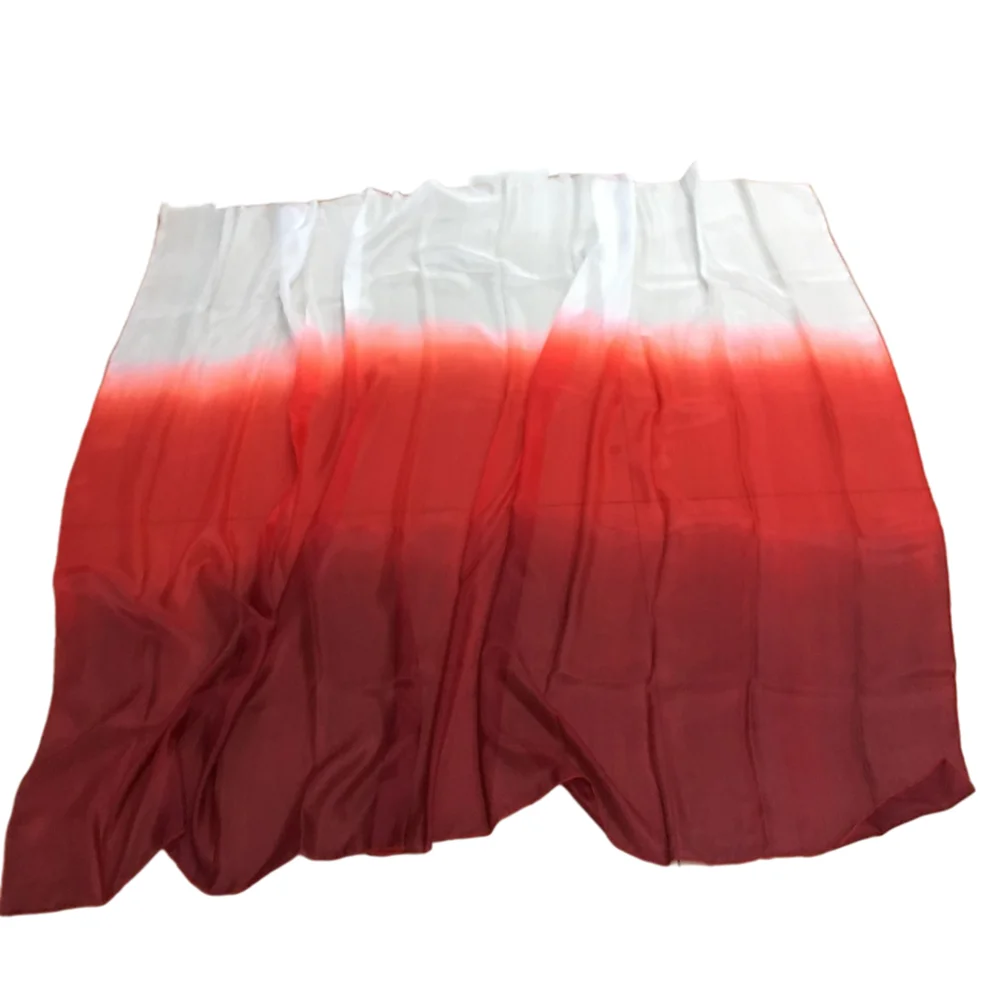 Шелковый вуаль для танца живота Ndrahi градиент бордово-белый