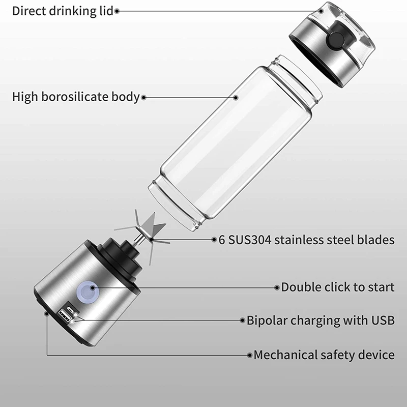 Smoothie Blender Personal Rechargeable Portable Juicer Cup Multifunctional Small for Shakes and Smoot |