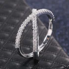 CAOSHI модные кольца на палец в форме Креста X для женщин с микрозакрепкой Блестящий кубический цирконий Простые Ювелирные изделия для помолвки свадьбы вечеринки