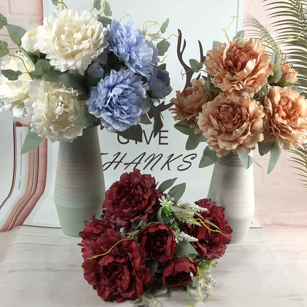 Европейский Стиль Цветочный Искусственный Пион Моделирование цветы украшения