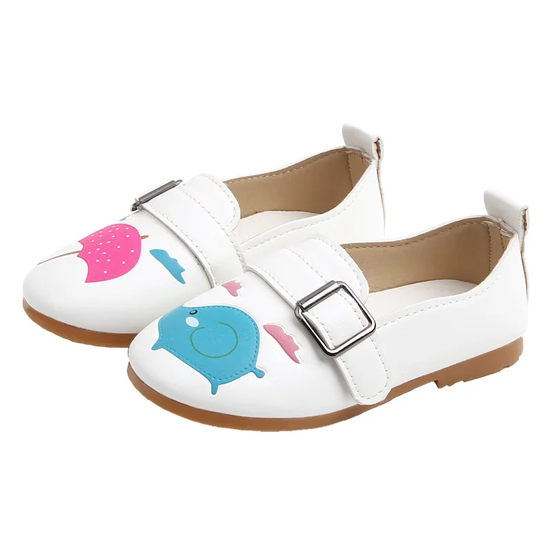 

Cute Cartoon Printing Leather Shoes Baby Girl Flat Shoes Spring Soft Bottom Girls Student Sport Shoes Kids Baby Loafers