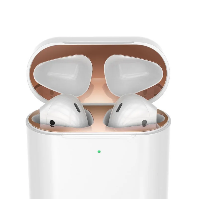 1 пара пылезащитных чехлов для AirPods 2 / Pro металлическая Пылезащитная наклейка