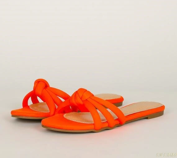 Сандалии женские на плоской подошве пляжная обувь удобные шлепанцы Прямая