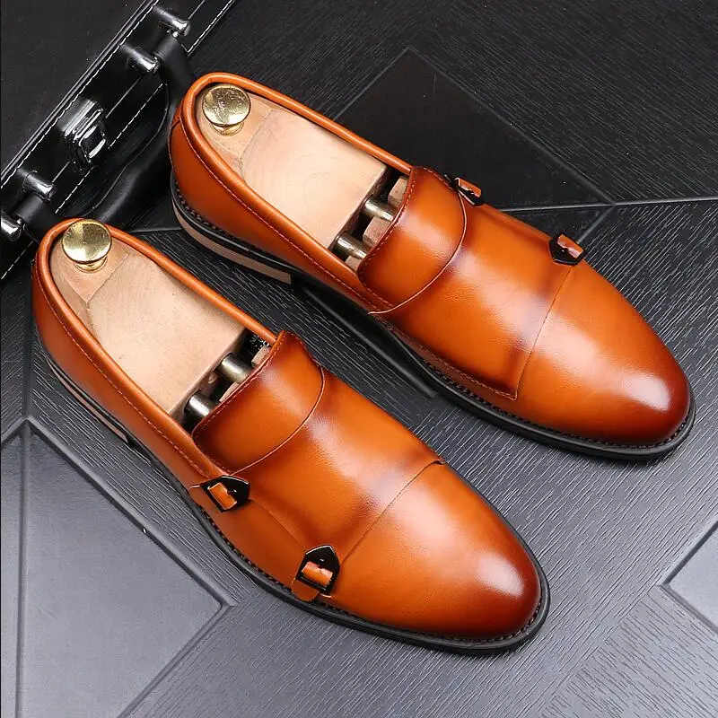 

British style mens luxury fashion party nightclub wear cow leather shoes slip-on oxfords shoe breathable loafers sapatos hombre