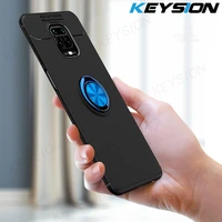 KEYSION Metal Ring Case For Redmi Note Pro K20 Shockproof Phone Cover for Xiaomi Note lite Poco Pro