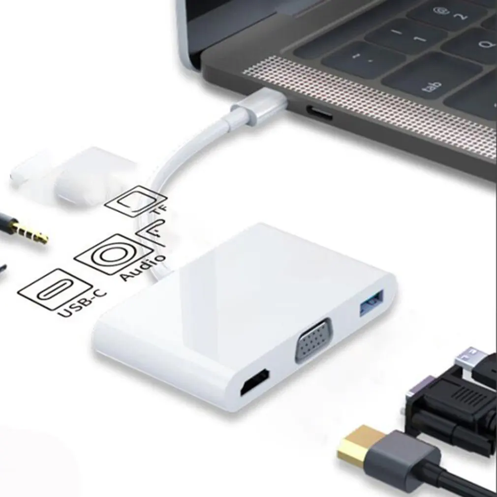 

Usb-адаптер 7 в 1, USB Type-C, HDMI-совместимый, 5 Гбит/с