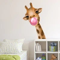 blowing bubbles giraffe wall stickers for kids room children bedroom wall decor eco friendly vinyl wall decals home decor murals