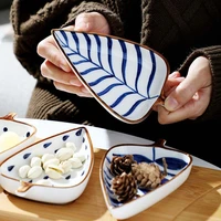 japanese style ceramic seasoning dish set multipurpose leaf shape soy sauce vinegar dish snacks plate kitchen gadgets