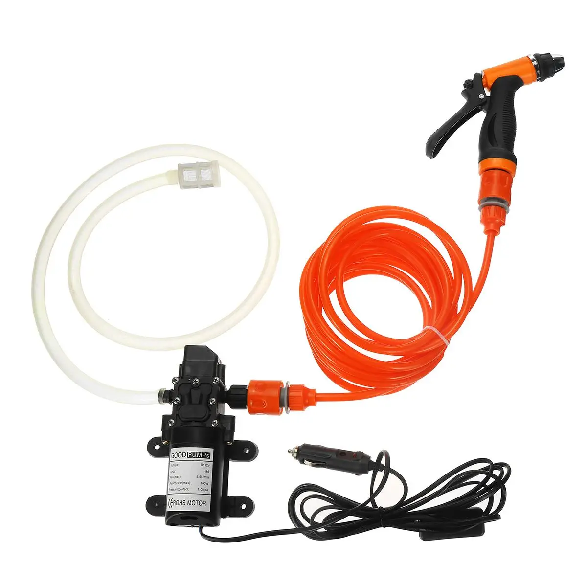

12V 160Psi высокое Давление диафрагмы Самовсасывающие Водяной насос 5.5Lpm 100 Вт электрическая автомобильная мойка Водяной насос Комплект