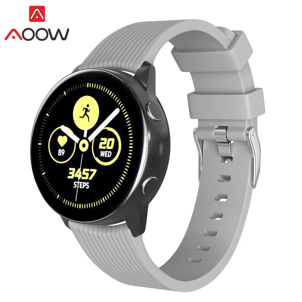 20 мм 22 мм силиконовый ремешок для часов samsung Galaxy Watch Active 42 мм 46 мм Резиновый Браслет ремешок для gear S2 S3 SM-R800 SM-R810