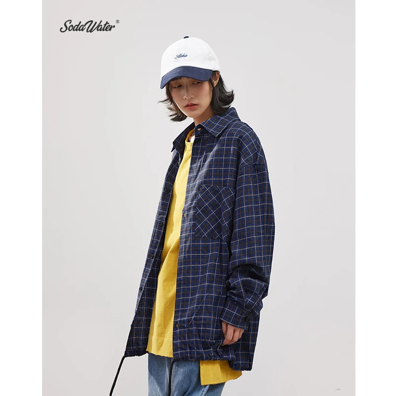 Мужская классическая рубашка SODAWATER хлопковая с длинным рукавом и принтом в стиле