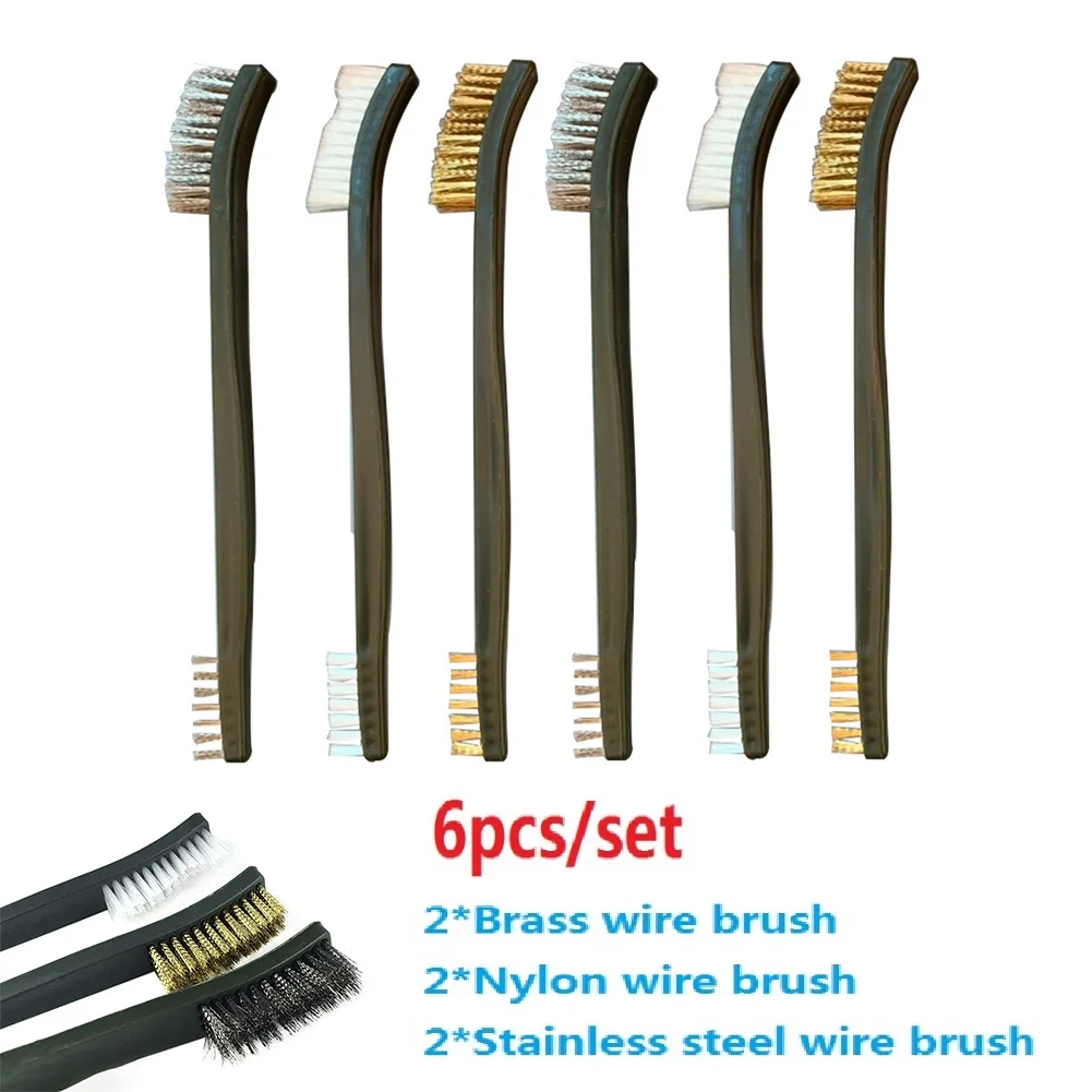 

Stainless Steel WIRE BRUSH Brass Nylon Rust/Paint Remover 7pcs 7pcs/set