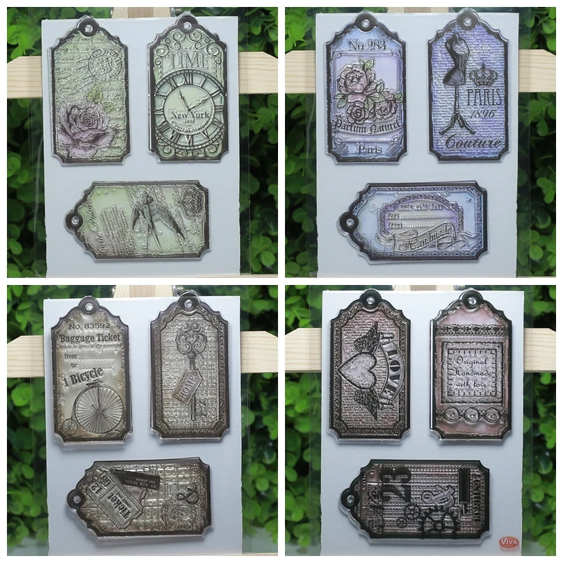 Ярлык билет домашнее время прозрачные штампы для скрапбукинга изготовления карт