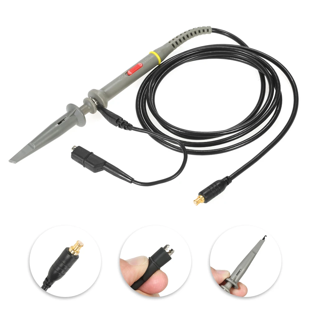 1X 10X 60MHz MCX Oscilloscope Probe High Precision Alligator Clip Test Mini DSO Nano Quard Portable Digital Osciloscopio | Инструменты