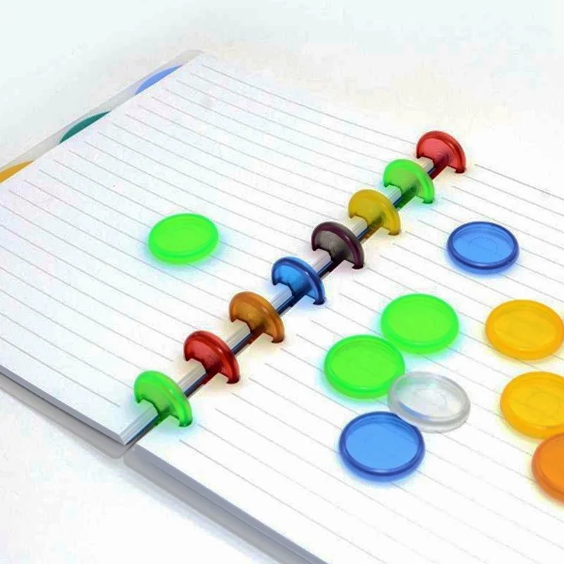 100 шт Красочный диск в кожаном переплете Discbound записные книжки/планировщика 24/28 мм