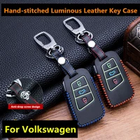 for volkswagen vw tiguan mk2 2017 2018 2016 magotan passat b7 b8 cc magotan r36 b7l luminous leather car key remote cover case
