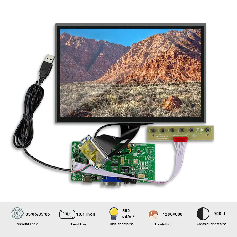 

Оригинальный 5,5-дюймовый RGB ЖК-экран EV121WXM-N10 с сенсорной панелью управления платой HDMI VGA AV Разрешение 12,1*1280 яркость 800