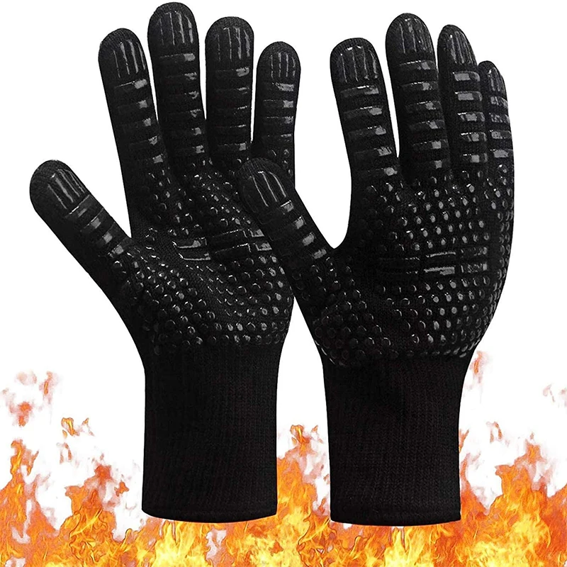 

TEYAAO Grill Gloves 1472° F Extreme Heat Resistant Grill Gloves Cut Resistance Cooking BBQ Gloves Barbecue Smoker