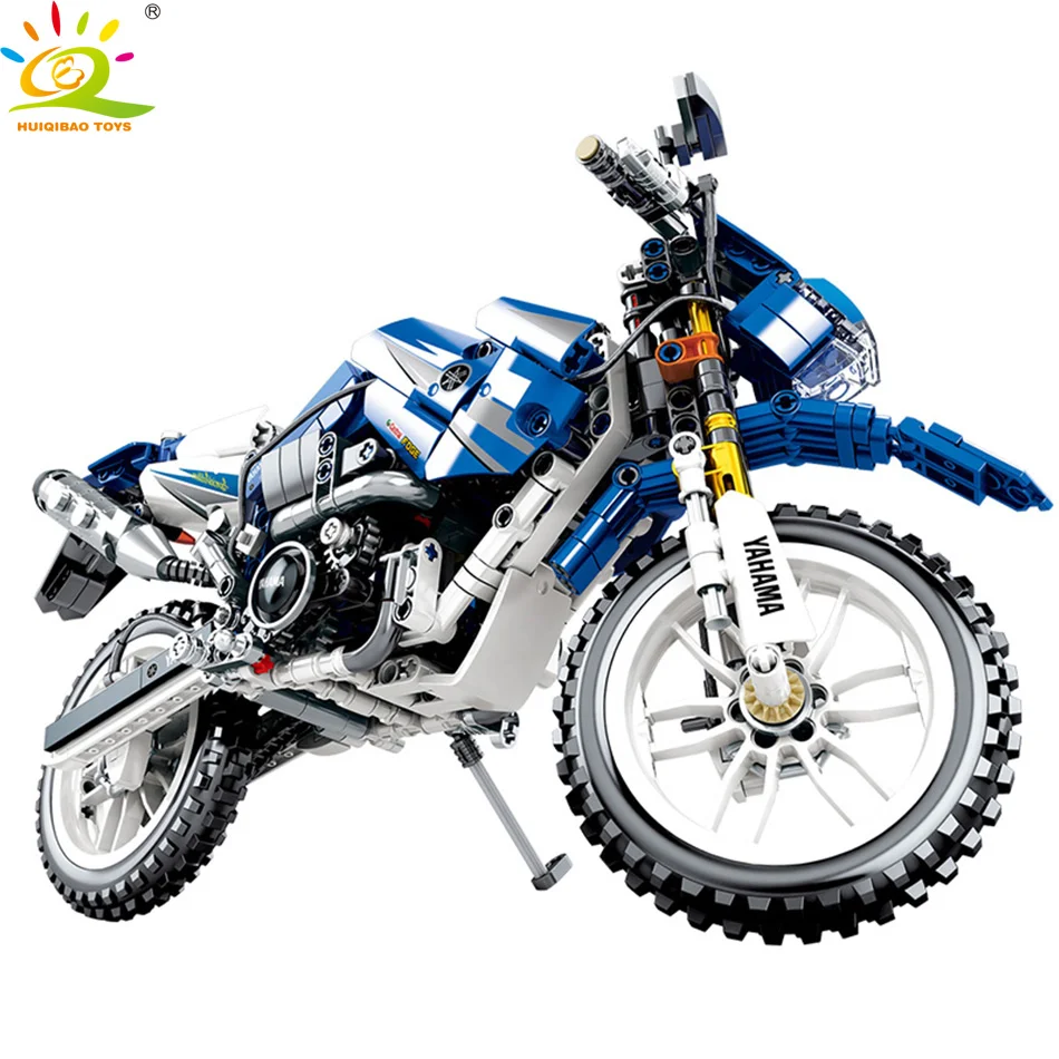 Игрушки 799 шт. пикапов мотоцикл строительные блоки город Скорость DIY мото