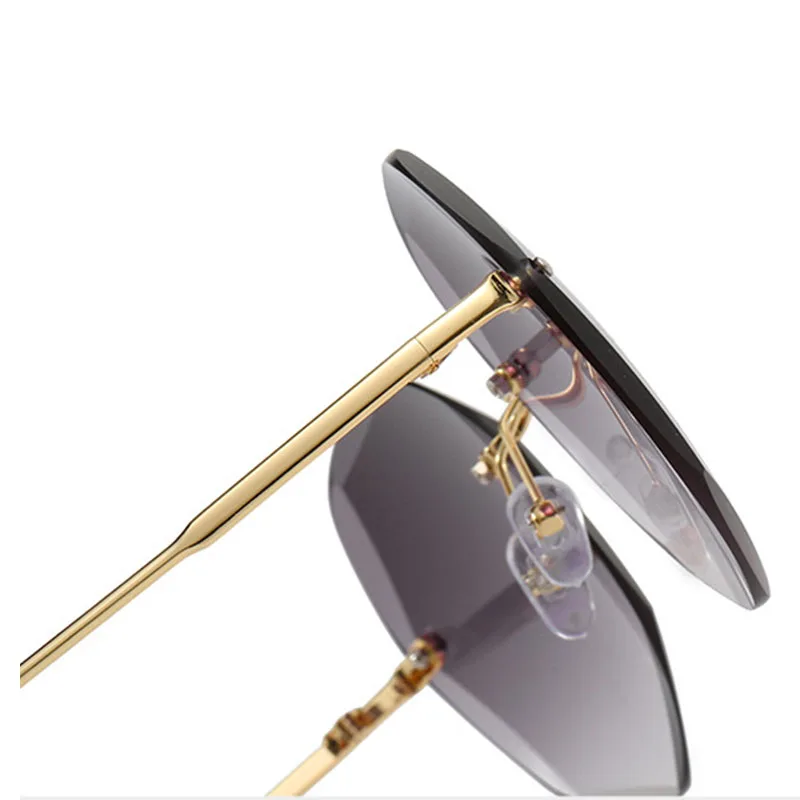 

RBROVO 2021 Rimless Sunglasses Women High Quality Vintage Sunglasses Women Luxury Brand Eyeglasses Women Oculos De Sol Feminino