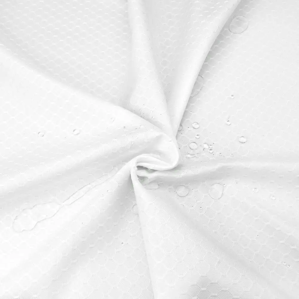 UFRIDAY Fabric White Shower Curtain Waffle Weave Decor Bath Hotel Solid Polyester Waterproof Bathroom with Hooks | Дом и сад