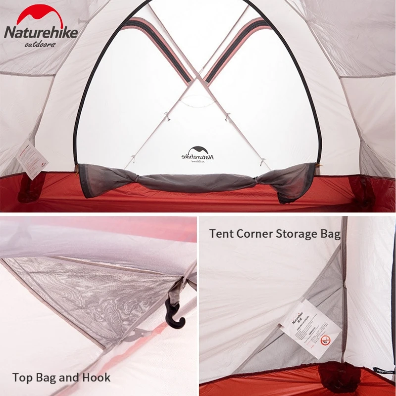 Палатка Naturehike туристическая Ультралегкая на 3-4 человек Модернизированная 20D/40D 1