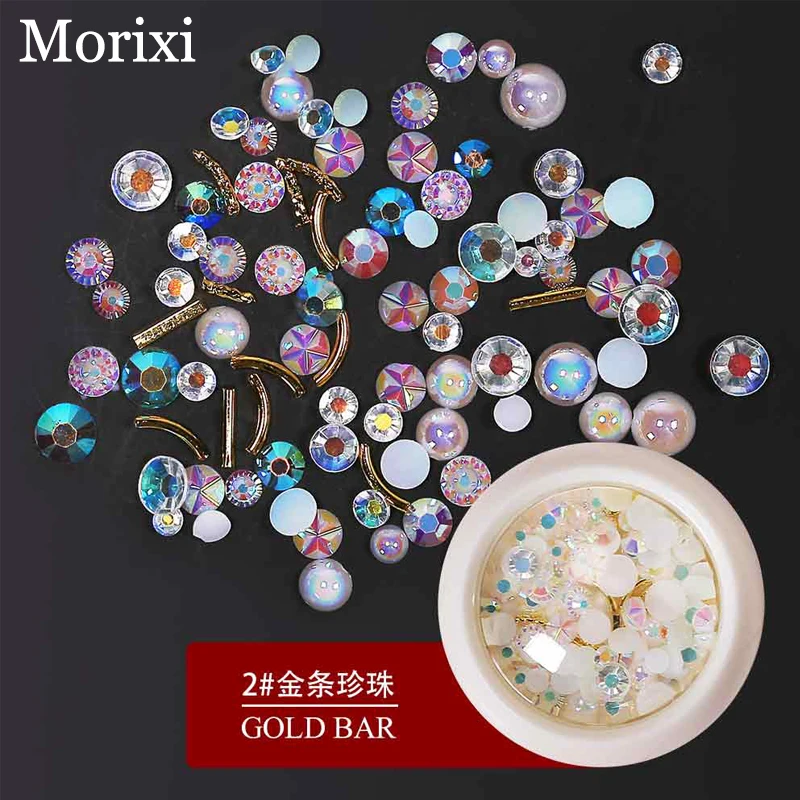 Стразы для дизайна ногтей AB жемчуг стразы заклепки плоская задняя часть