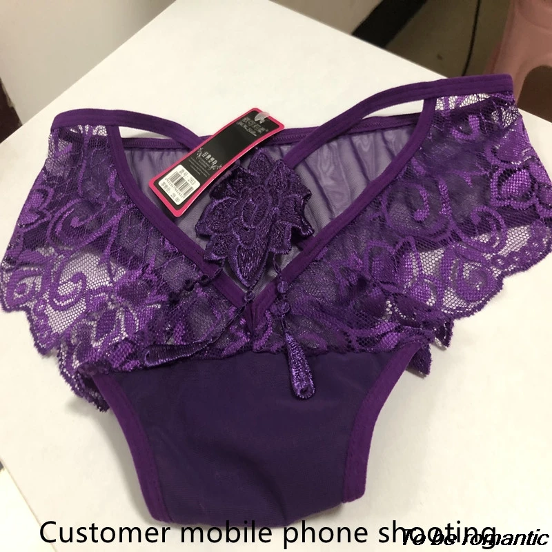 

Popular 2 Pieces Lace Underwear Women's Embroidered Mesh Hollow Seductive Sexy Underwear Free Shipping