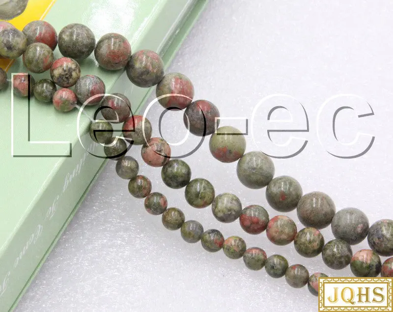 

JQHS natural 10mm green Round Unakite Loose Strand beads For Jewelry Making DIY V1210