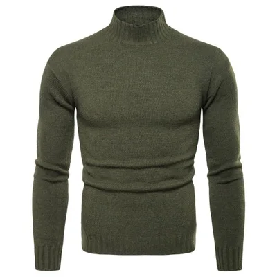 004 Осенний мужской свитер pull homme Модный повседневный теплый однотонный облегающий мужской вязаный пуловер с круглым вырезом белого и черного цвета - Цвет: 004