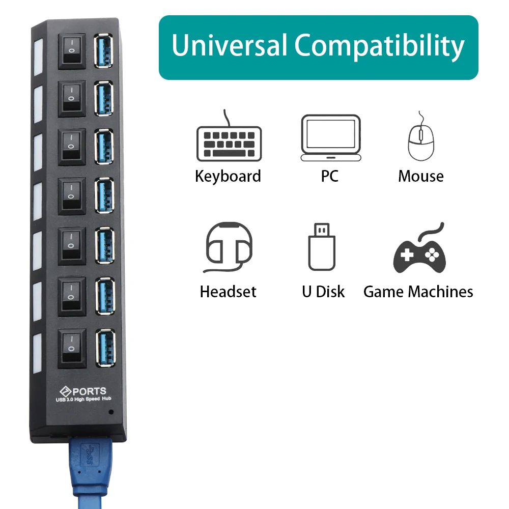 Высокоскоростной USB концентратор 3 0 4 порта адаптер разделитель подключи и играй