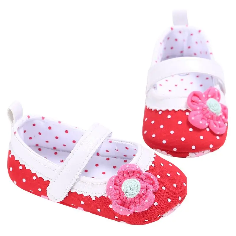 

Infant Baby Shoes Girls Soft Comfortable Cotton First Walkers With Little Flowers Toddler Shallow Prewalker