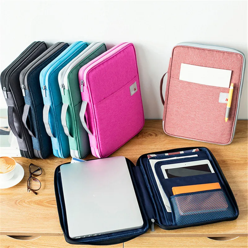 

Multi-functional A4 Document Bags Filing Pouch Portable Waterproof Oxford Cloth Organized Tote Notebooks iPad Computer Bags