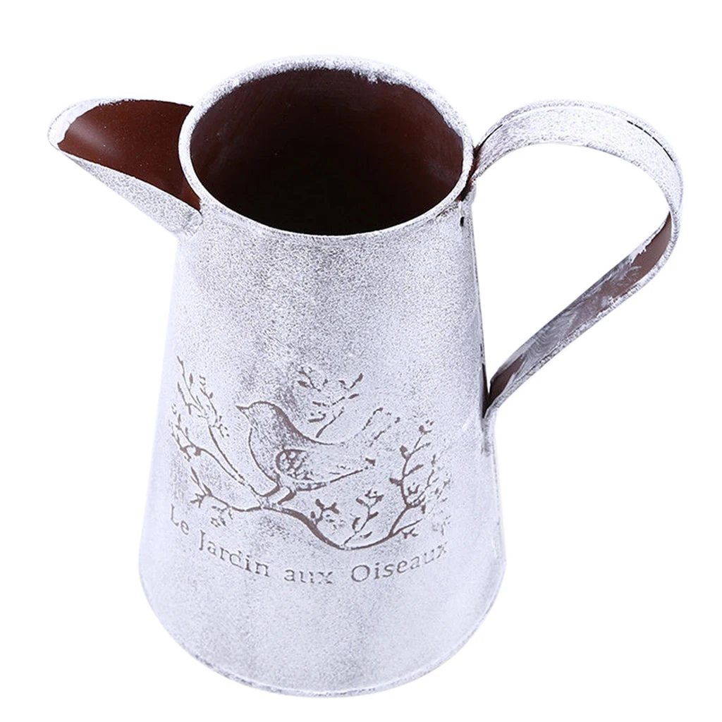 Потертая шикарная оцинкованная металлическая железная ведра для цветов горшки