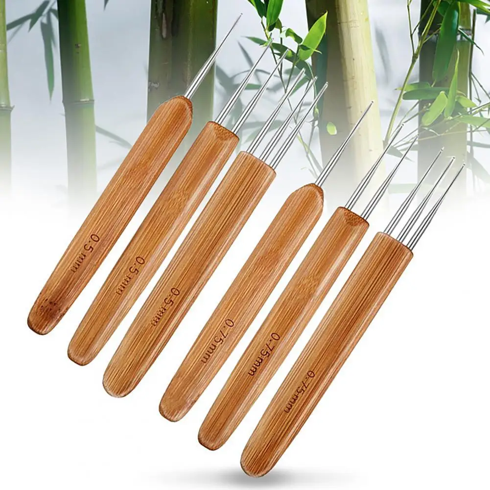 

1 Set Eco-friendly Crochet Hook Practical Stainless Steel Ergonomic Anti-slid Handle Knitting Needle for Home