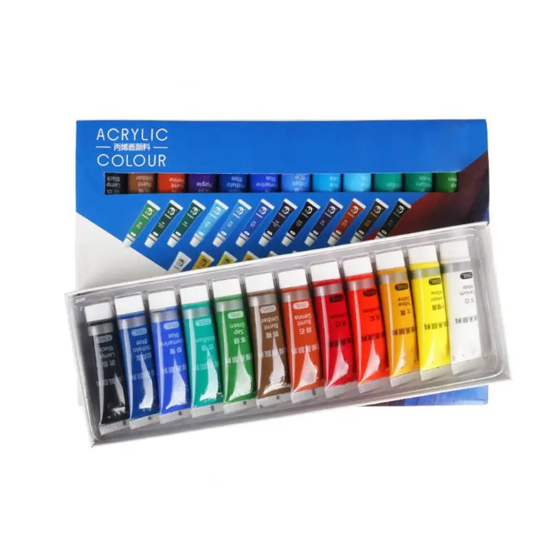 

12/24 Colors Professional Acrylic Paints 15ml Tubes Drawing Painting Pigment Hand-painted Wall Paint for artist DIY