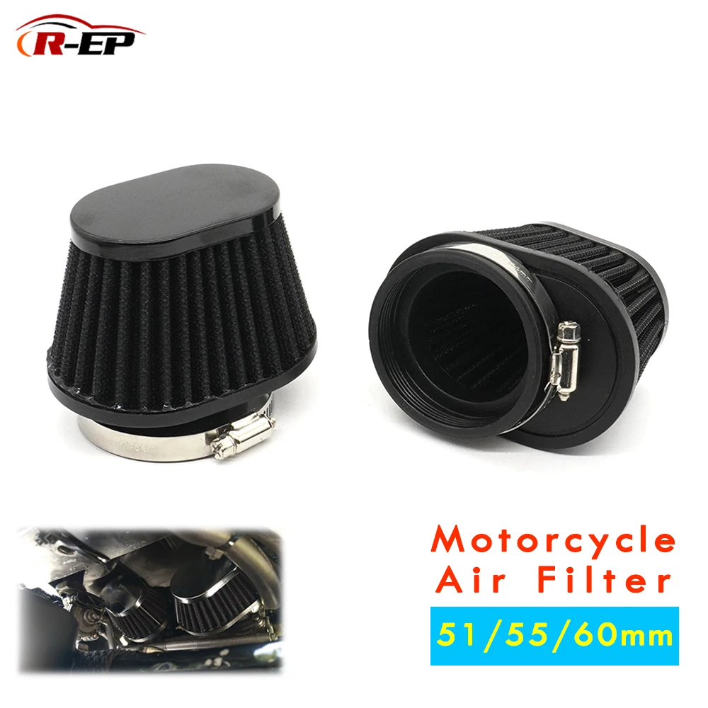 

R-EP Motorcycle Air Filter 60mm 55mm 51mm Universal for Motor Car Minibike Cold Air Intake High Flow Cone Filter UN073