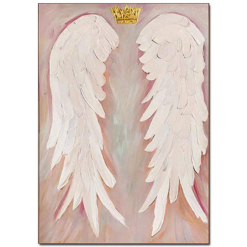 

No Framed Hand Painted 100% Hand-Painted Angel Wings Picture Oil Painting On Canvas Wall Art Paintings Artwork For Modern Room
