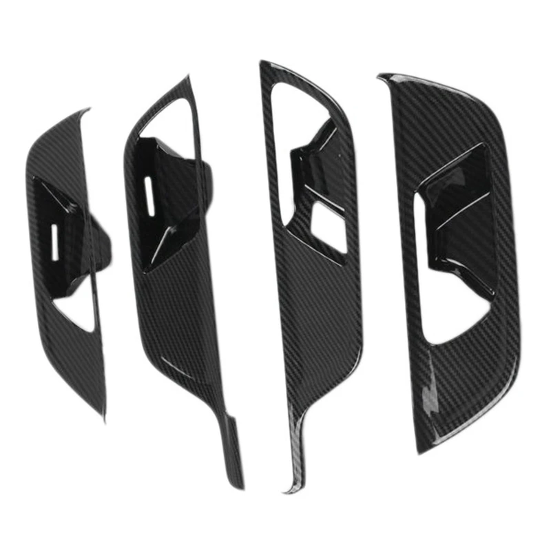 

4Pcs Carbon Fiber Interior Door Handle Bowl Cover Trim for Mercedes Benz GLA Class H247 2020-2021 Decoration Stickers